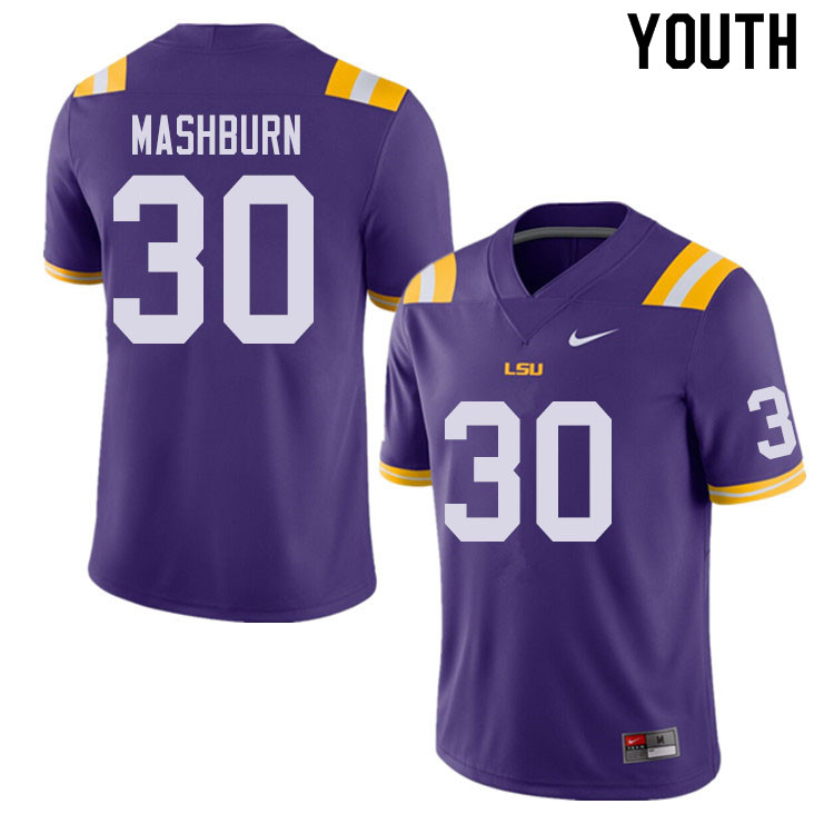 Youth #30 Jack Mashburn LSU Tigers College Football Jerseys Sale-Purple